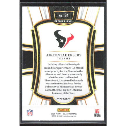 Aireontae Ersery 2025 Panini Select Pink Prizm Shock #134 RC Houston Texans