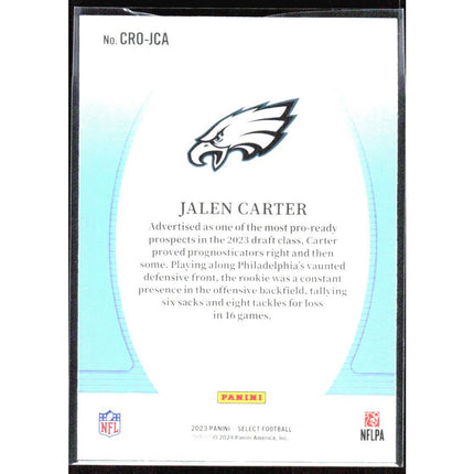 Jalen Carter 2023 Panini Select Select Certified Rookies #CRO-JCA Eagles