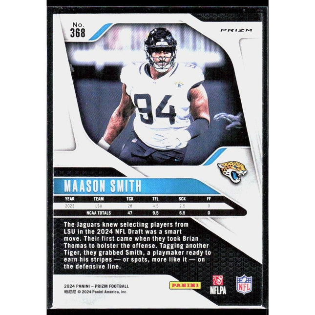 Maason Smith 2024 Panini Prizm Orange Disco Prizm #368 RC Jacksonville Jaguars