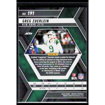 Greg Zuerlein 2025 Panini Mosaic #191 New York Jets