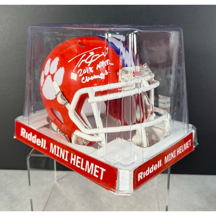 Travis Etienne 2018 Clemson Mini Helmet Natl Champs Beckett Authenticated