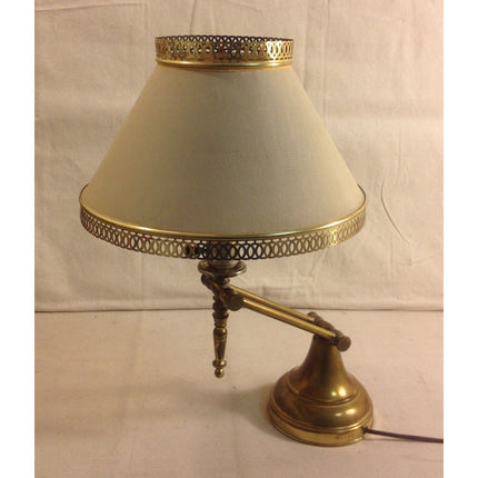 Mid-Century Industrial Brass Student / Banker’s Adjustable Table Lamp – Working!