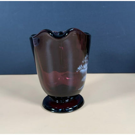 Fenton 2007 Aubergine Mary Gregory Fore Golf Pitcher Hand Painted Original Box