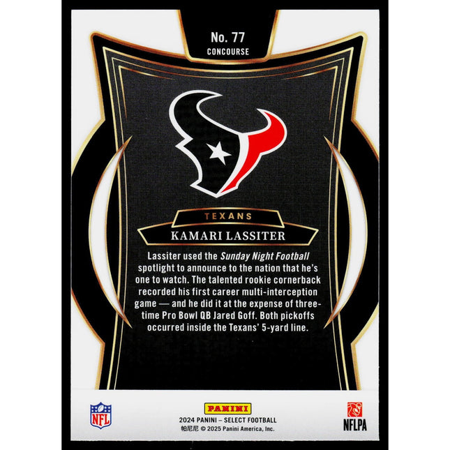 Kamari Lassiter 2024 Panini Select #77 RC Houston Texans