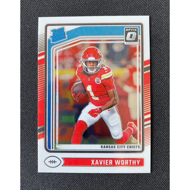 Xavier Worthy 2024 Donruss Optic #300 RC Rated Rookie Chiefs