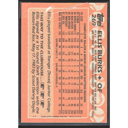 Ellis Burks 1988 Topps #269 RC Boston Red Sox