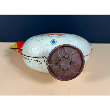 Vintage Wyandotte Tin Lithograph Chicken Egg Laying Marble Toy Working