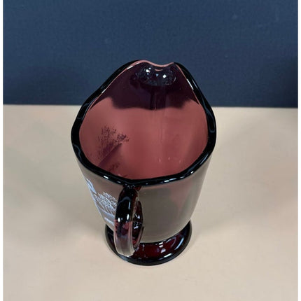 Fenton 2007 Aubergine Mary Gregory Fore Golf Pitcher Hand Painted Original Box
