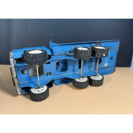Tonka Tow Hoist Ramp Blue Truck 17.75" Vintage Pressed Steel Toy Truck