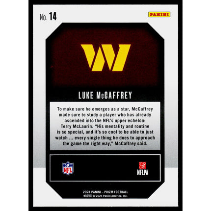 Luke McCaffrey 2024 Panini Prizm Emergent #14 Silver Washington Commanders