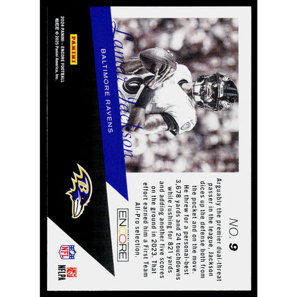 Lamar Jackson 2024 Panini Encore The Future is Now #9 Baltimore Ravens