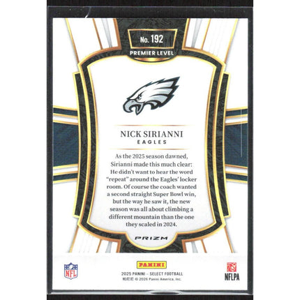 Nick Sirianni 2025 Panini Select Pink Prizm Shock #192 Philadelphia Eagles