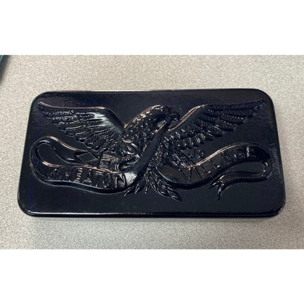 Wheaton Village Blue Glass Eagle Plaque Paperweight Sign