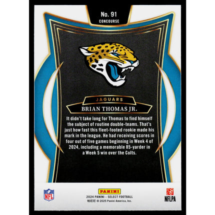 Brian Thomas Jr. 2024 Panini Select #91 RC Jacksonville Jaguars