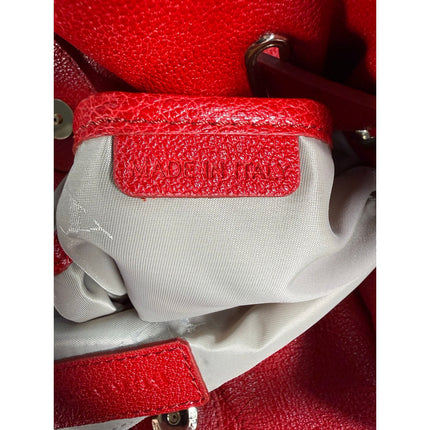 Burberry Red Leather Belted Hobo Bag Buckle Shoulder Handbag Dust Cover