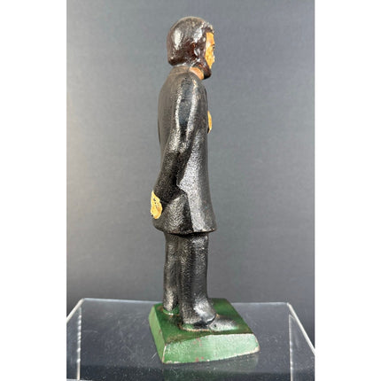 Rare Antique Cast Iron Honest Abe Abraham Lincoln Figural Painted 7" Doorstop