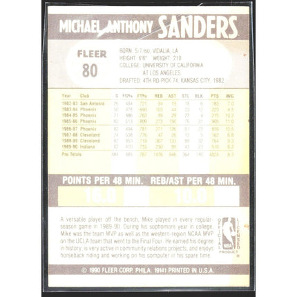 Mike Sanders 1990-91 Fleer #80 Indiana Pacers