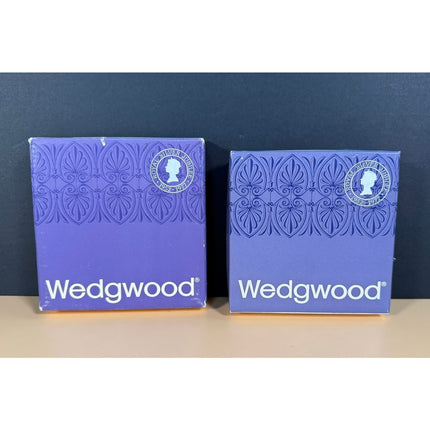 Wedgwood Jasper Royal Blue Queen and Duke of Edinburgh Plates 4.75" Pair