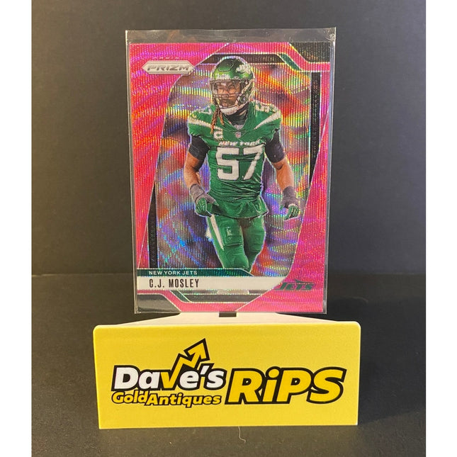 2024 Panini Prizm C.J. Moseley #227 Jets Pink Wave Parallel
