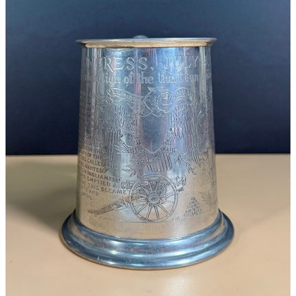 Leonard Eales Pewter Tankard Flintlock Declaration Sheffield Glass Bottom Mug