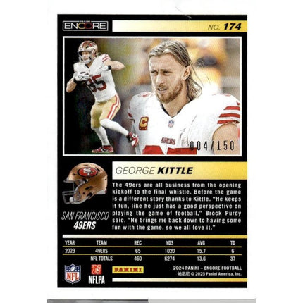 George Kittle 2024 Panini Encore Silver #174 SN San Francisco 49ers #/75