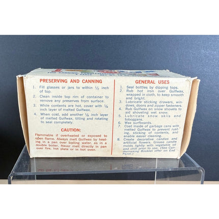Gulfwax Household Paraffin Wax 4 Cakes Unused Vintage Box Set Round & Rectangle