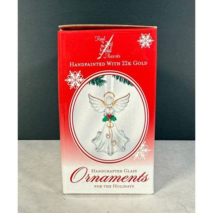Glass Baron Handpainted Angel Ornament w/ 22k Gold Original Box Collectible