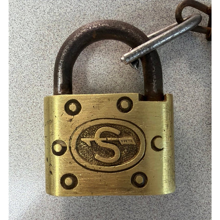 Slaymaker Lock Co Brass Padlock Antique Lock No Key 2.75 Inch