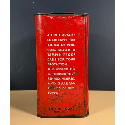 Vintage Red Bell Motor Oil 2 Gallon Can Gas Station Advertising Sign