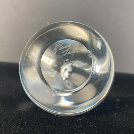 Clear Glass Raindrop Teardrop Paperweight  Figurine Signed Art Glass 3.5"