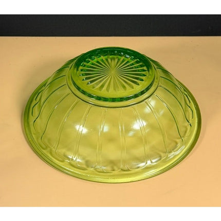 Federal Green Uranium Depression Glass Bowl Vintage