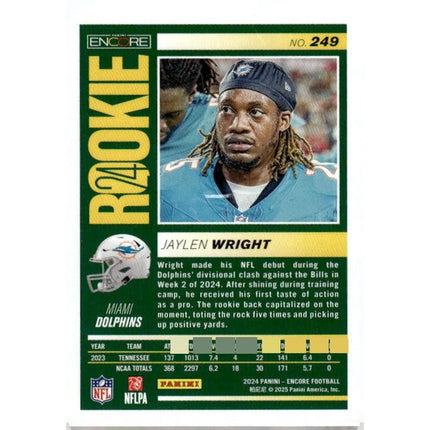 Jaylen Wright 2024 Panini Encore #249 RC Miami Dolphins