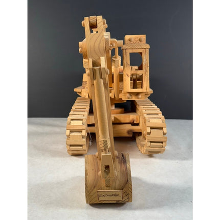 Handmade Wooden Excavator 19.5" Kaye Munshower Kaye’s Toy Shop Working Crane