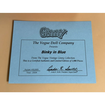 Vogue Ginny Binky in Blue Doll 8" #4SL005 Vintage Limited Edition Original Box