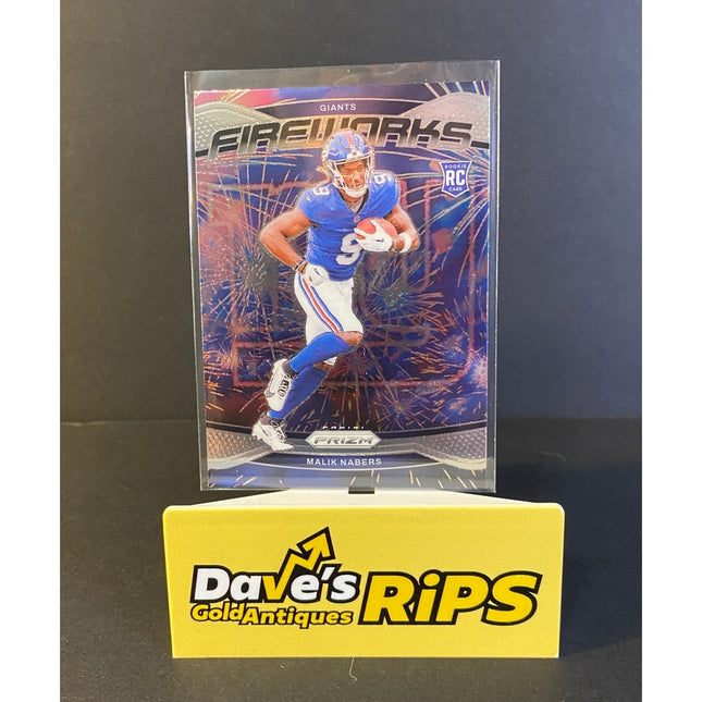 2024 Panini Prizm Malik Nabors RC #21 Fireworks Insert Giants