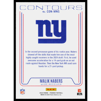 Malik Nabers 2024 Panini Phoenix Contours #CON-MNS New York Giants