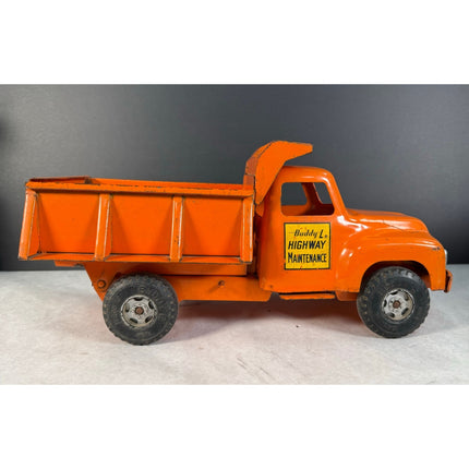 Buddy L Dump Highway Maintenance Truck – Orange Metal Toy