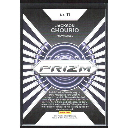 Jackson Chourio 2024 Panini Prizm Hype #11 Milwaukee Brewers