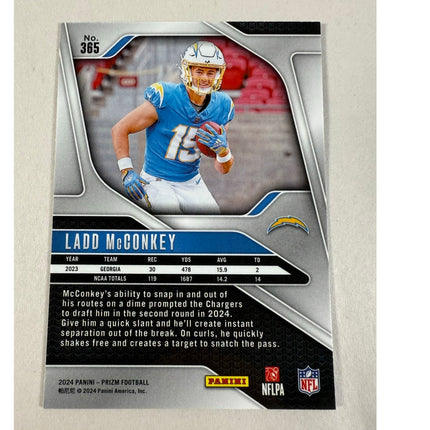 2024 Panini Prizm Ladd McConkey RC #365 Rookie Card Chargers WR NFL Draft Pick