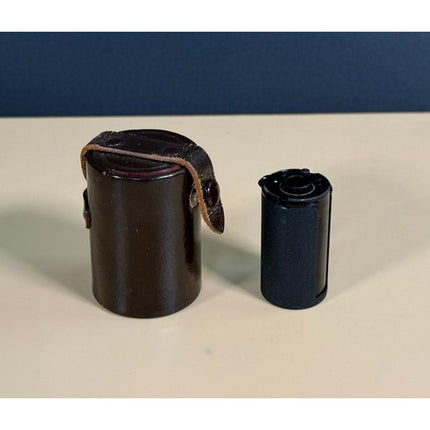 Vintage Nikon Camera Cartridge w/ Original Leather Japan Case