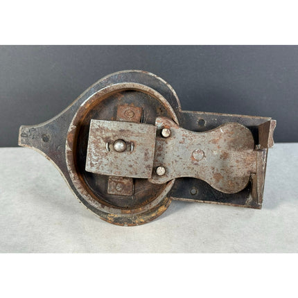 Moravian Hammered Metal Lock with Key Wrought Iron Chest Grab Lock