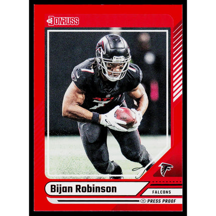 Bijan Robinson 2024 Donruss Press Proof Red #162 Atlanta Falcons