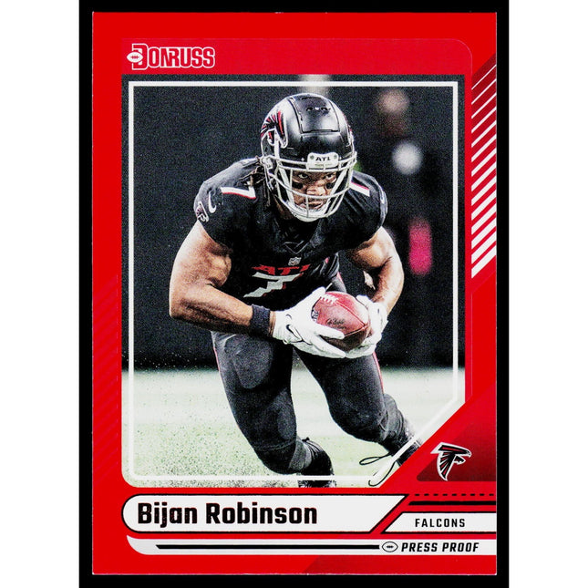 Bijan Robinson 2024 Donruss Press Proof Red #162 Atlanta Falcons