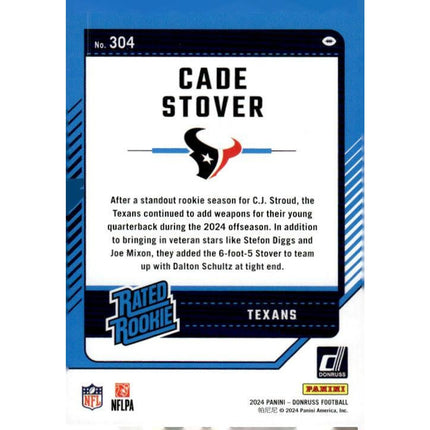 Cade Stover 2024 Donruss Optic Rated Rookies Preview Red Wave #304 RC Texans