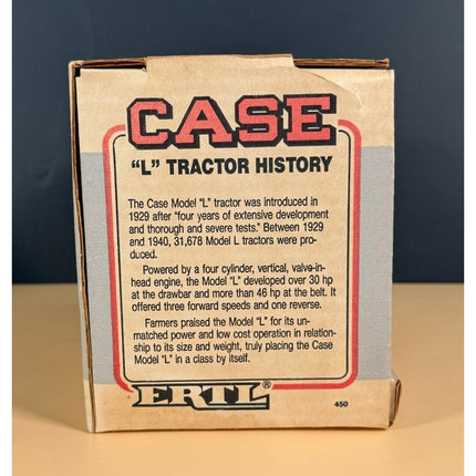ERTL Case L Tractor with Steel Wheels 1:16 Scale Diecast Farm Toy #450 NIB