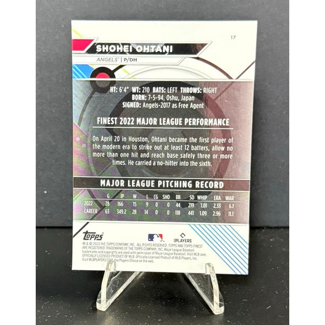 23 Topps Finest #17 Shohei Ohtani Los Angeles Angels Baseball Card