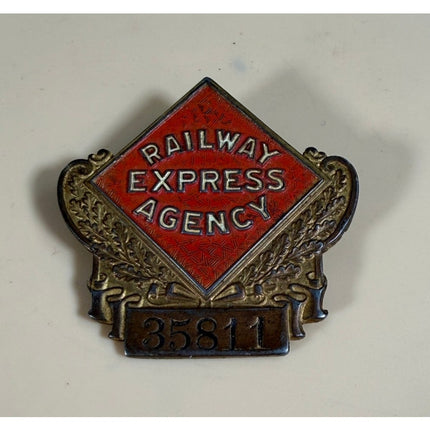 Vintage Railway Express Agency Badge Pin #35811 2"