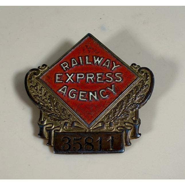 Vintage Railway Express Agency Badge Pin #35811 2"