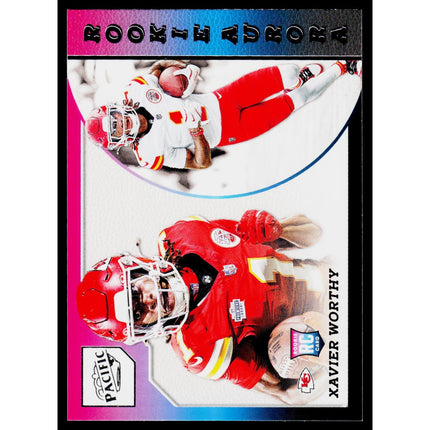 Xavier Worthy 2024 Panini Encore Rookie Aurora #7 Kansas City Chiefs