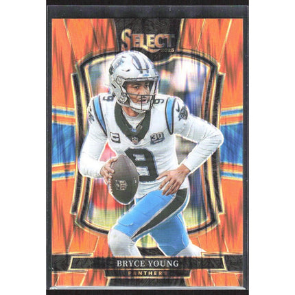 Bryce Young 2025 Panini Select Orange Prizm Shock #145 SN Carolina Panthers